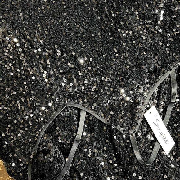 NWT BerryGo Women's Sexy V Neck Bodycon Sequin Gown
Evening Dress with Slit- - Picture 7 of 7